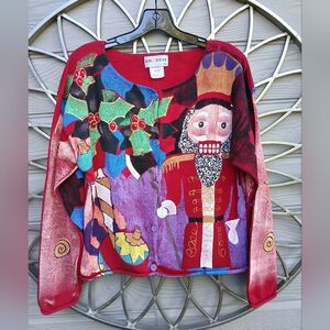 Kolorway 90s Holiday Sweater with Nutcracker Design